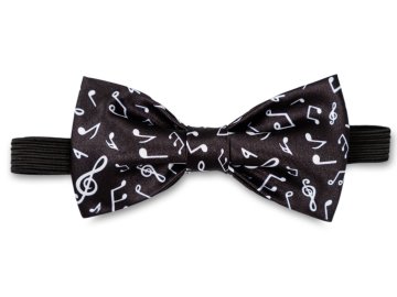 Motýlek s hudebními symboly černý (1)