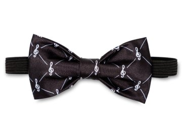 Motýlek s houslovými klíči károvaný černý (1)