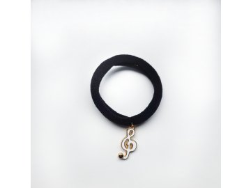 Gumička do vlasů s houslovým klíčem (2)