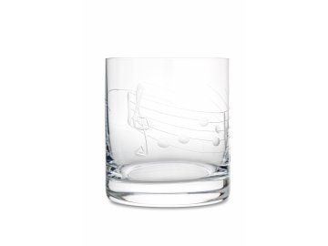 Broušená sklenička s partiturou na whiskey, 280 ml