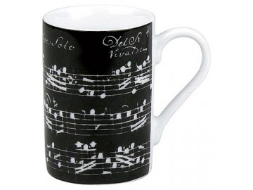 Hrnek s partiturou Vivaldi - dvojité espresso černý