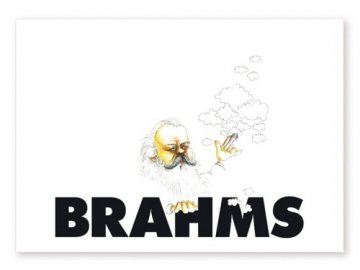pohlednice karikatura Brahms
