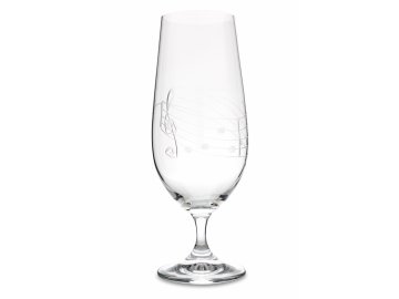 Broušená sklenice s partiturou na pivomíchané nápoje, 380 ml