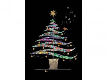 embosované blahopřání vánoční vánoční strom