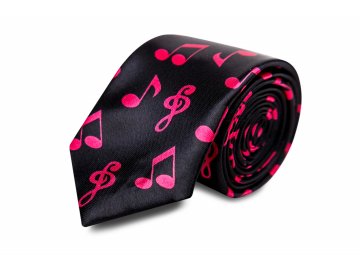 kravata černá, růžové noty