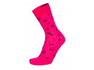 Ponožky s hudebními motivy růžové