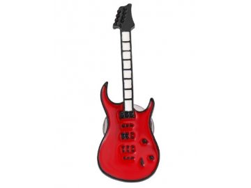 odznáček elektrická kytara červená