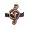 náramek s houslovým klíčem hnědý detail klíče
