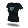 hudební tričko se srdcem s notami