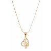 náhrdelník houslový klíč v srdíčku zlatý