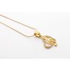 náhrdelník houslový klíč v srdíčku zlatý 2