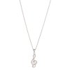 Stříbrný náhrdelník Houslový klíč s kamínky III