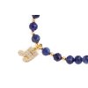 Náramek z přírodních minerálů s hudebním přívěskem modrý šestnáctinová nota detail
