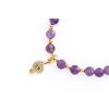 Náramek z přírodních minerálů s hudebním přívěskem fialový houslový klíč detail
