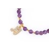 Náramek z přírodních minerálů s hudebním přívěskem fialový šestnáctinové noty detail