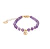 Náramek z přírodních minerálů s hudebním přívěskem fialový 3