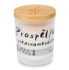 Vonná svíčka Prospěla s předznamenáním ve skleněné dóze
