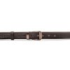 Kožený opasek s partiturou černý šířka 2,5 cm, přezka vpravo