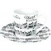 Hrnek s partiturou Vivaldi - espresso s podšálkem bílý