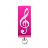 USB Flash disk mini 32 GB s gravírovaným houslovým klíčem, kov růžový (2)