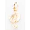 Brož HOUSLOVÝ KLÍČ s kamínky, zlatá (2)