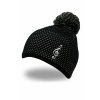 zateplená čepice s houslovým klíčem černá