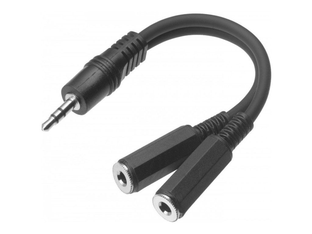 Stagg YC-0,1/1J2JFH, redukce 1x Jack 3,5 mm samec – 2x Jack 3,5 mm samice