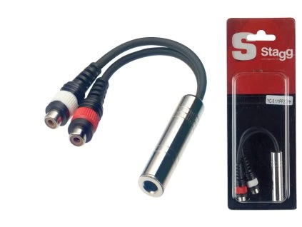 redukce 2x cinch-jack 6,3 stereo