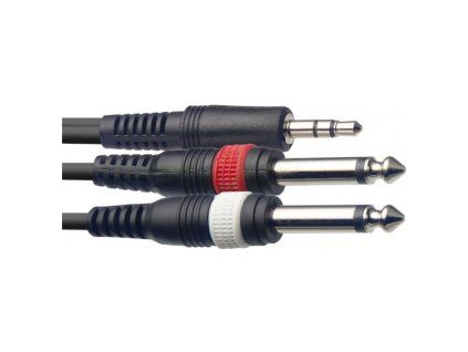 Stagg SYC1/MPS2P E, kabel mini stereo JACK/2x JACK, 1m