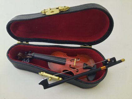Miniatura housle v kufříku