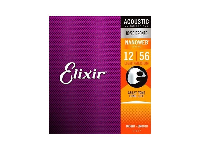 elixir 16077 struny fosforbronz nanoveb potah 12 56