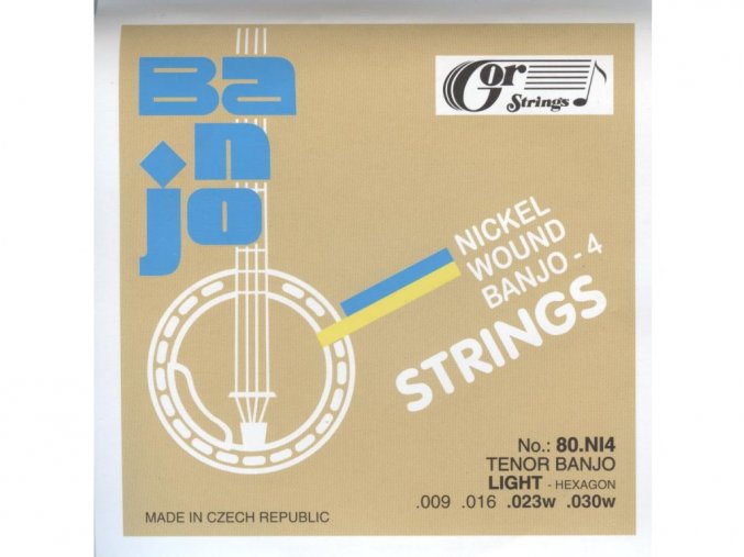 gorstrings 80.NI4 struny na tenorové čtyřstrunné banjo 009 030w sada strun