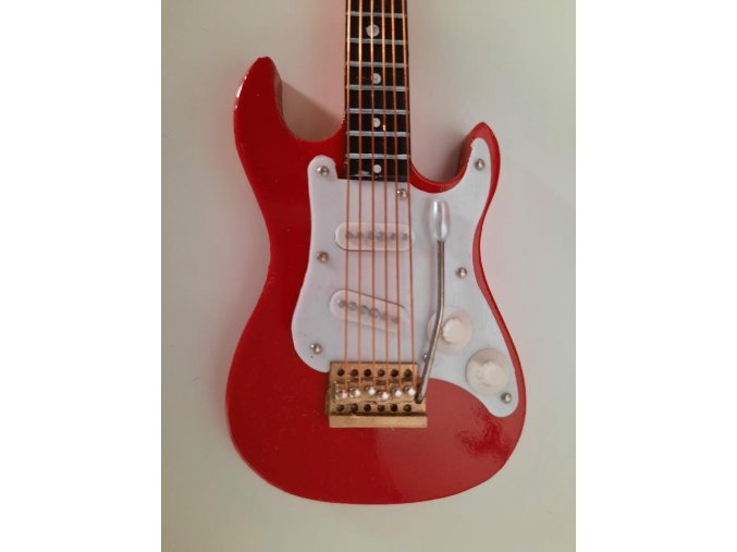 dárek pro muzikanta miniatura elektrická kytara model STRAT v kufříku