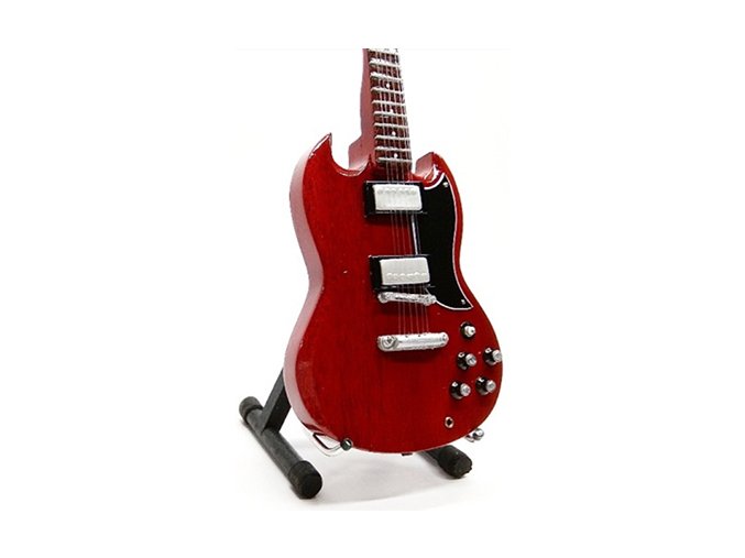 mini elektrická kytara dárek pro muzikanta ppt mk087 angus young acdc gibson sg red