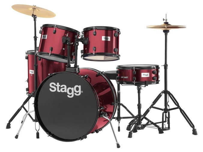 Stagg TIM122B WR kompletní bicí sada, vínová