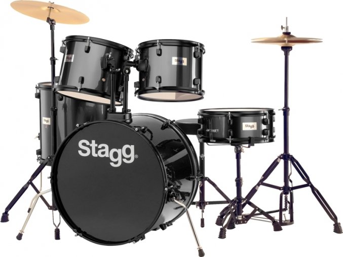 Stagg TIM122B BK, kompletní bicí sada, eerná