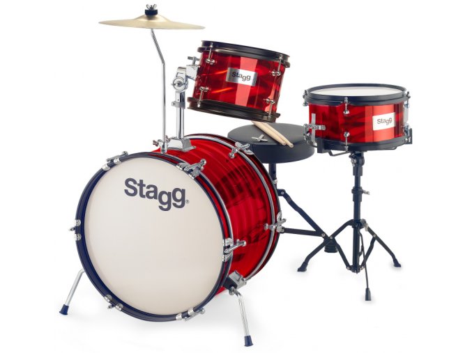 Stagg TIM JR 3/16B RD, dětská bicí sada, červená