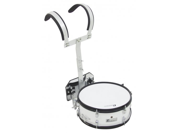 Dimavery MS-200, pochodový snare 14" x 5,5" s postrojem, bílý