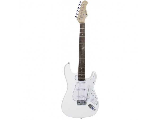 Dimavery ST-203, elektrická kytara, bílá