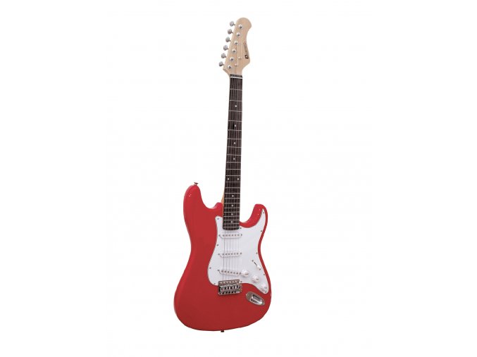 Dimavery ST-203, elektrická kytara, červená