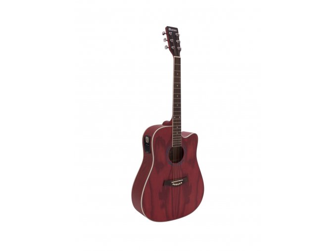 Dimavery JK-510, elektroakustická kytara typu Dreadnought, červená