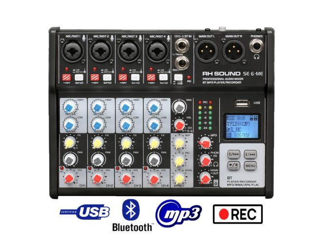 SE6 mixpult usb BT MP3 recorder