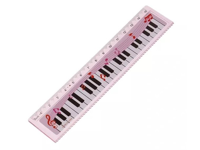 pravítko růžové hudební motiv Pink main 11zon