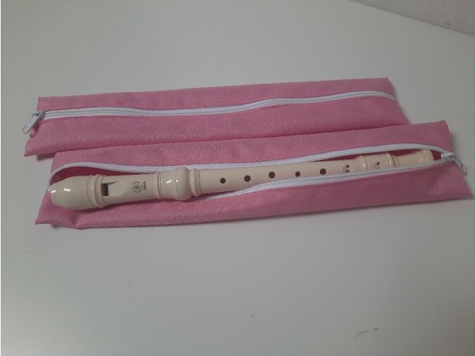 PKWH/obal na sopránovou zobcovou flétnu bez polstrování, růzový/bílý zip