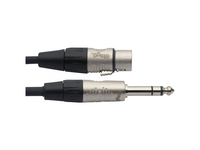 Stagg NAC1PSXFR Profesionální kabel, XLR samice/jack 6.3 stereo, 1m