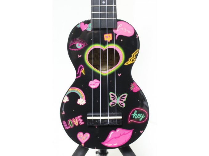 Mahalo sopránové ukulele Heart Black + obal zdarma