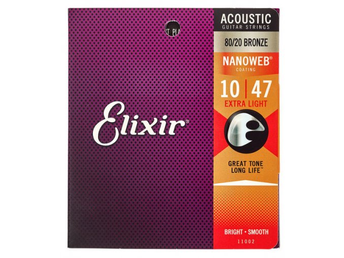 ELIXIR struny 10/47 acoustická kytara nanoweb 80 20 bronze custom light