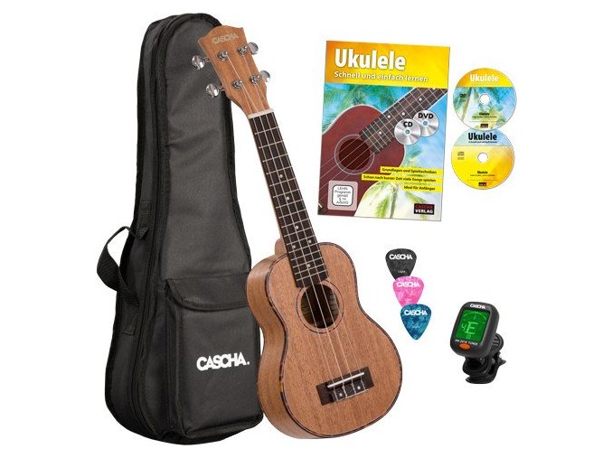 2500074 casha hh2027 ukulele sopránové obal ladička trsátka publikace cd