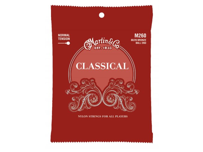 2100175 martin m260 80 20 bronze classical struny na klasickou kytaru zakončené válečkem kuličkou