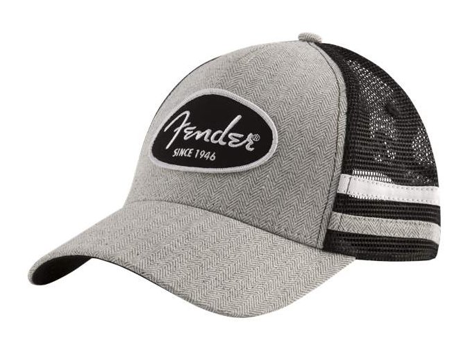 3400090 čepice kšiltovka šedá fender core trucker cap with side stripes